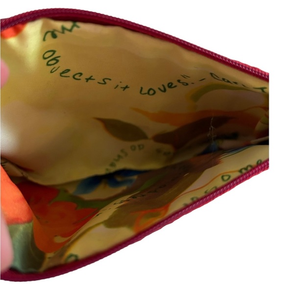 ❤️ CARLOS FALCHI zip wallet purse 5x7.5” metallic red VINTAGE with logo - Picture 2 of 3